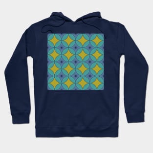 Teal and Blue Vintage Circles Hoodie